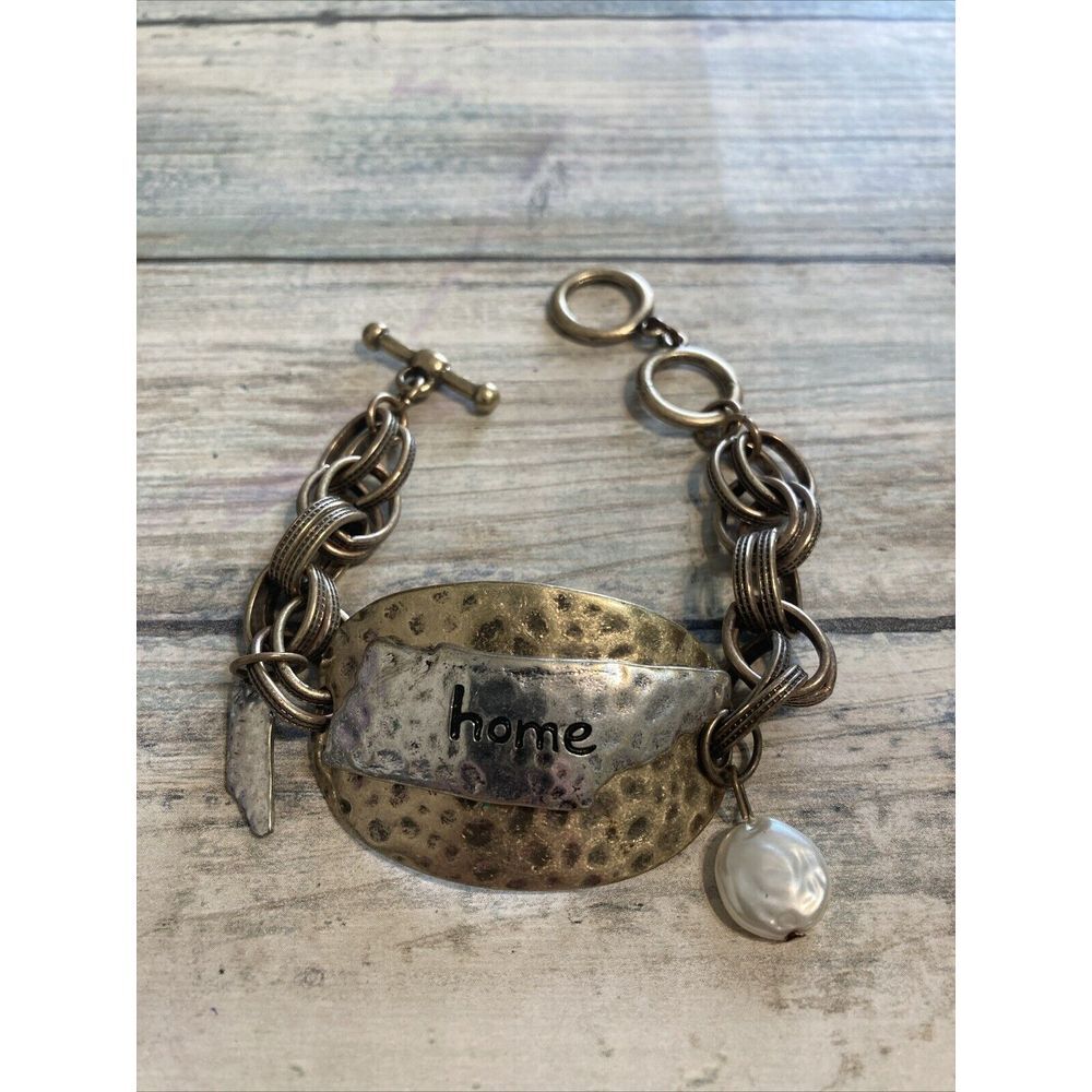 Tennessee State Chain Bracelet Links Charms Coin Pearl 8"‎ adjustable toggle